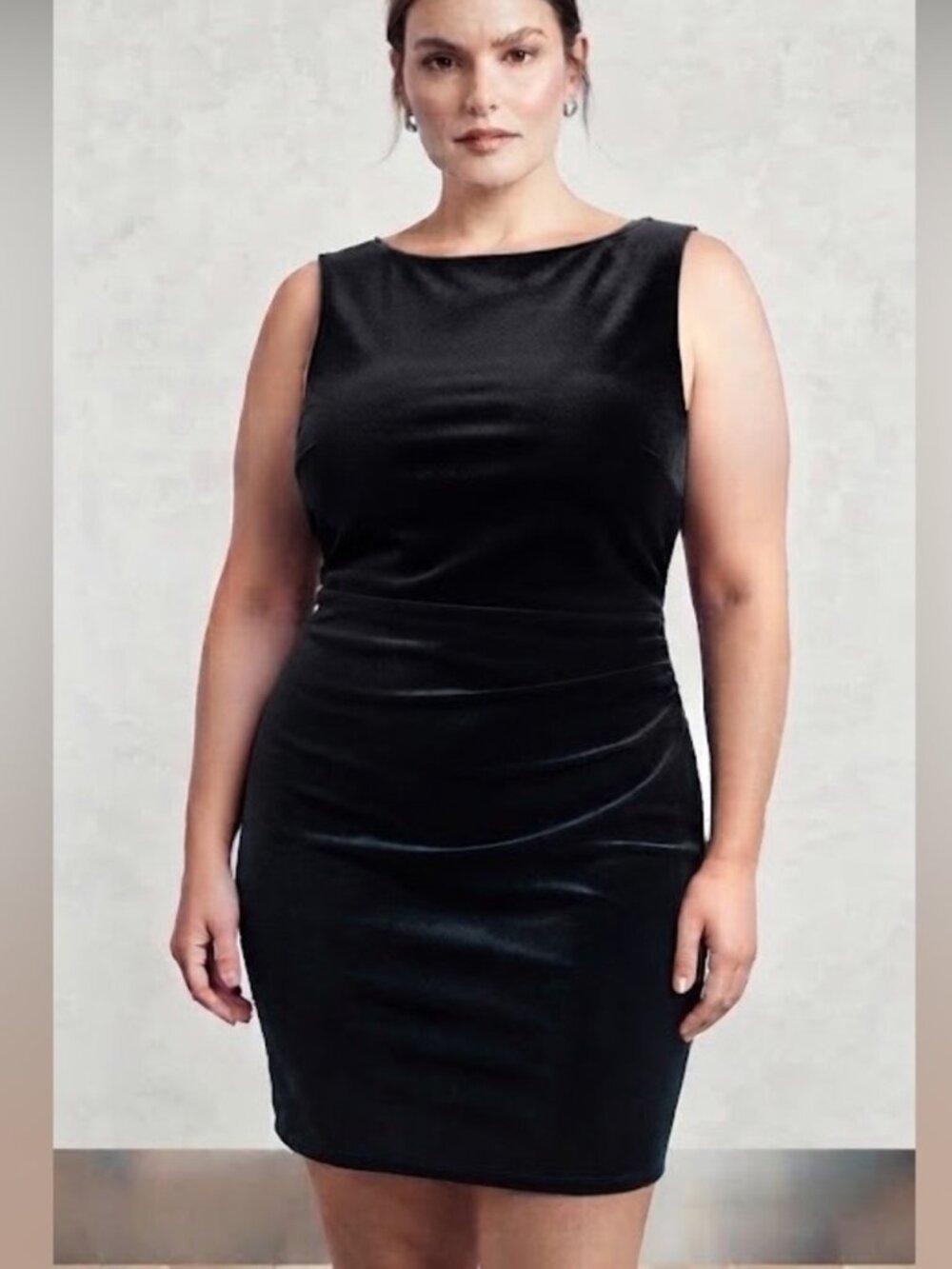 Wild Fable Velvet Bodycon Mini Dress Women's XL Black Ruched NWT